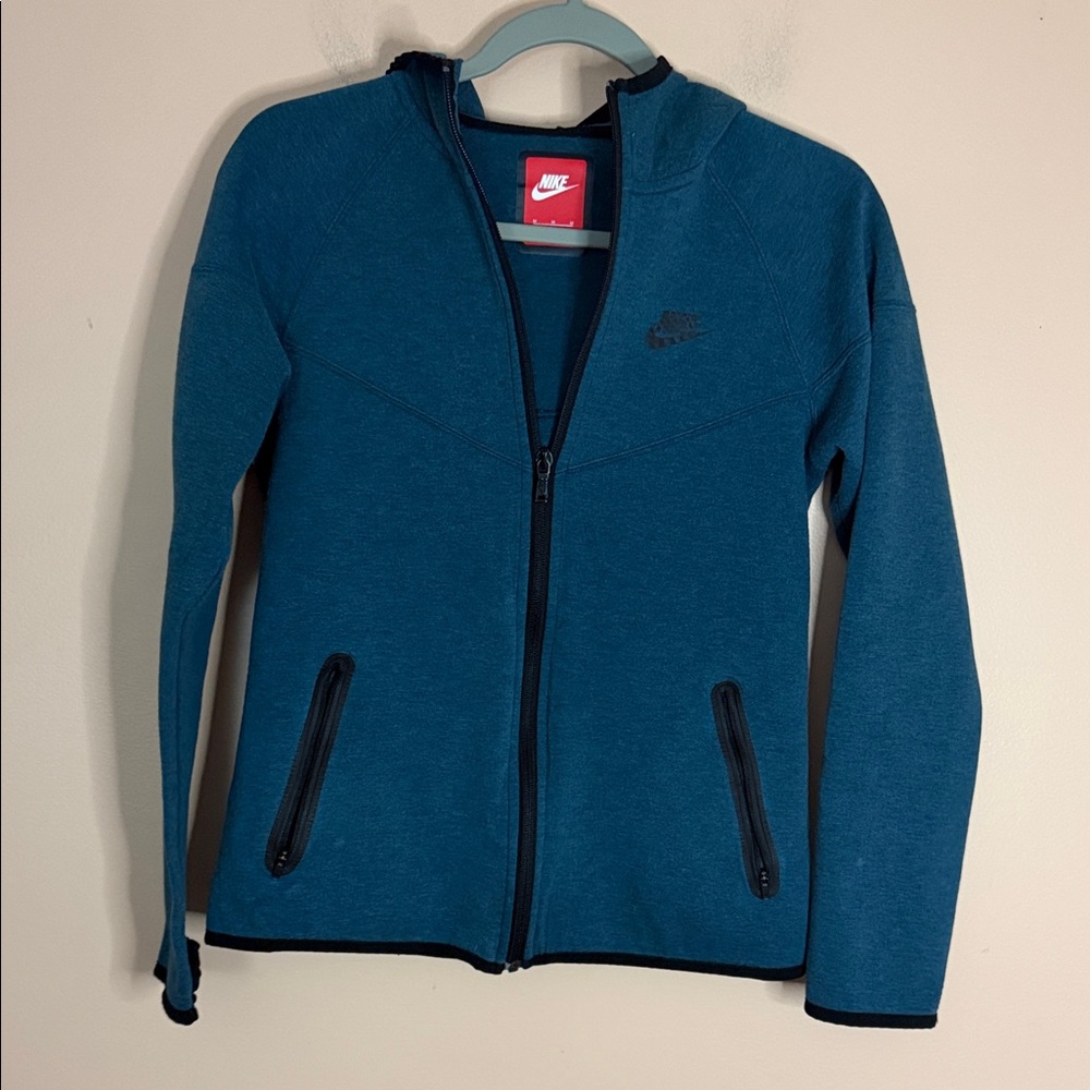 Nike Teal Zip-Up Hooded Sweatshirt